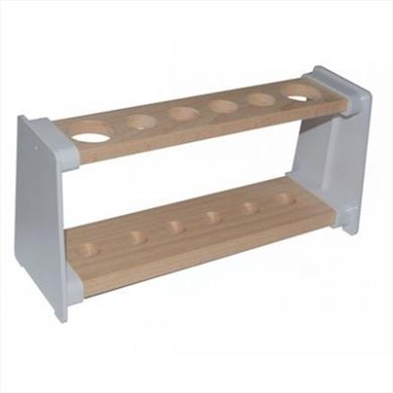 WOODEN TEST TUBE STAND RACK 6 HOLE (2 x 32MM; 4 x 22MM)